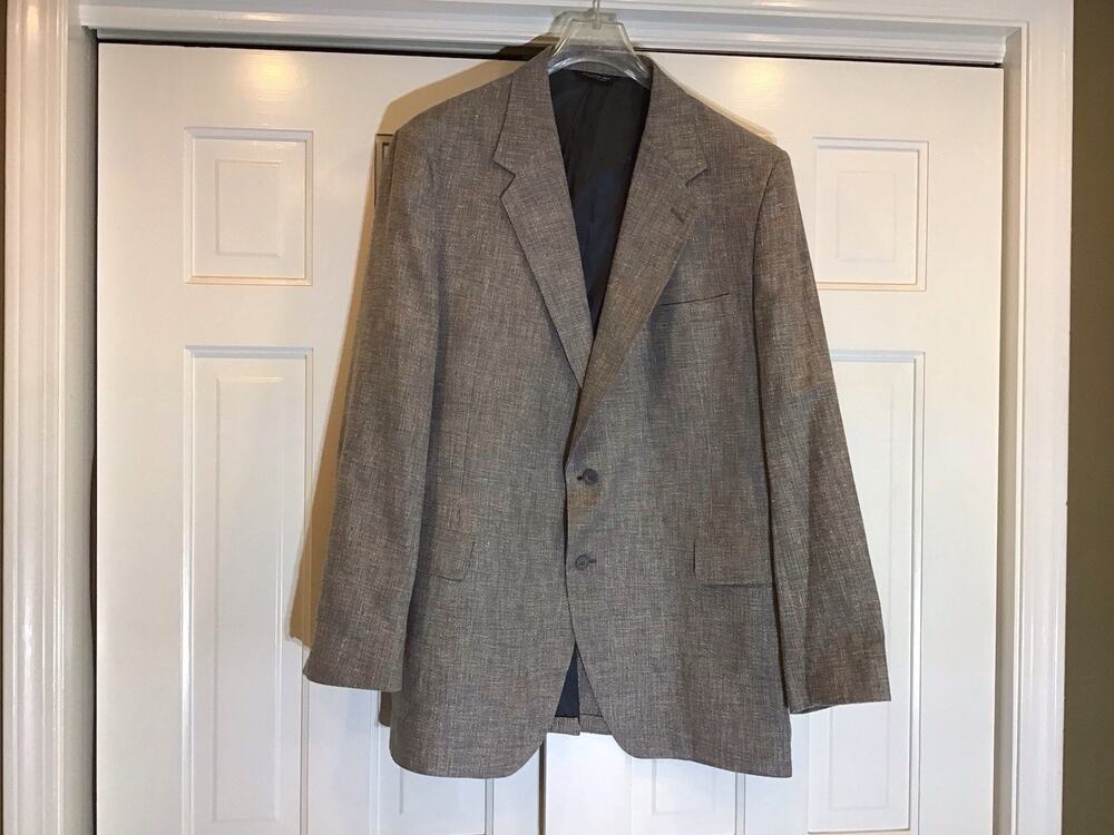 Kuppenheimer Men’s Blazer Sport Coat Summer Linen Bl. Pastel Tweed Superb 44L